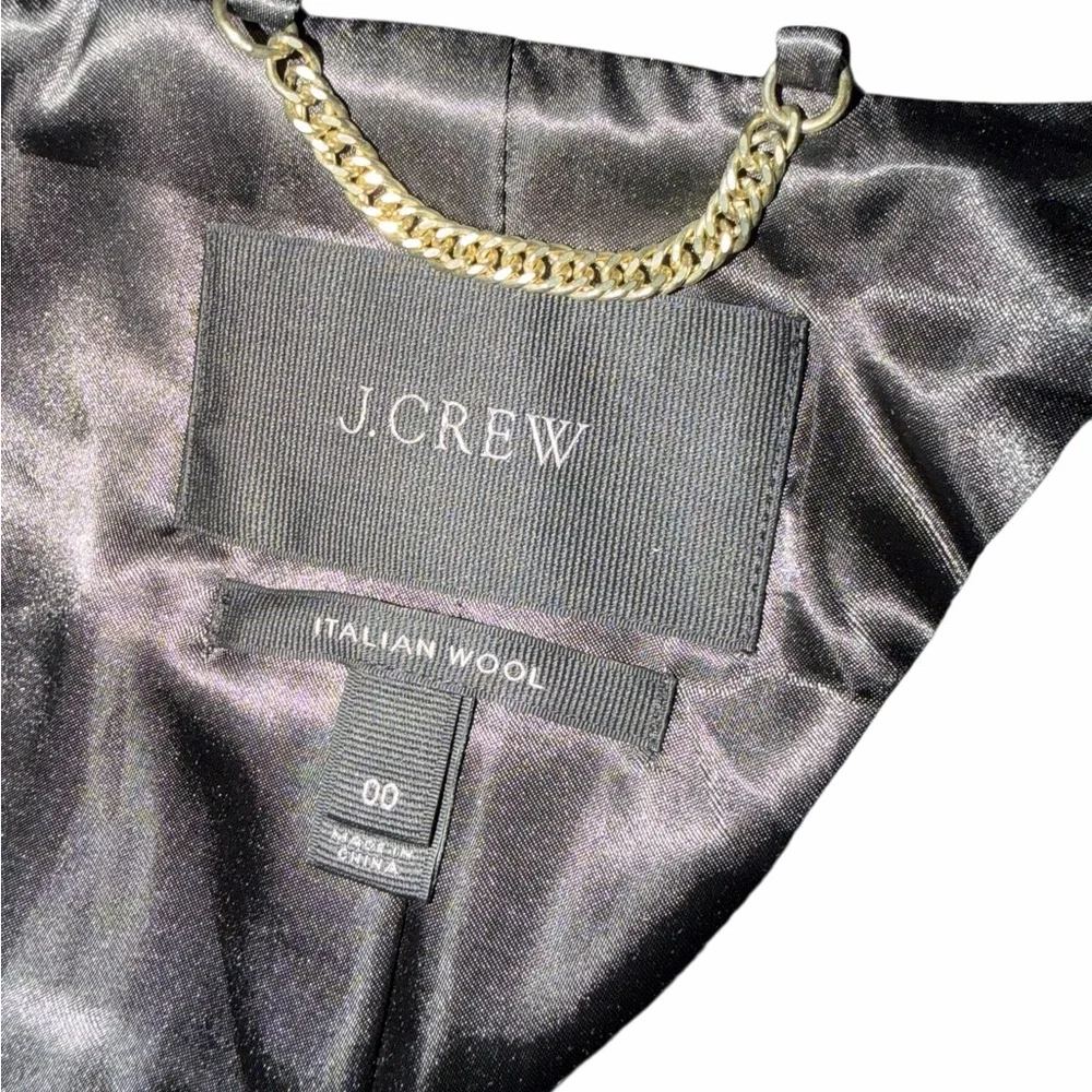 J. Crew Toscana Italian Wool Blend Asymetrical Zip Front Coat Size 00 - Picture 8 of 11